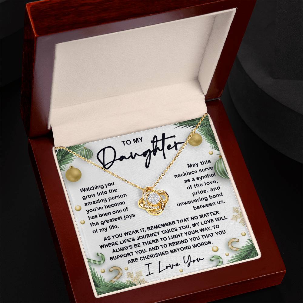 Daughter-Symbol Of Love Love knot necklace