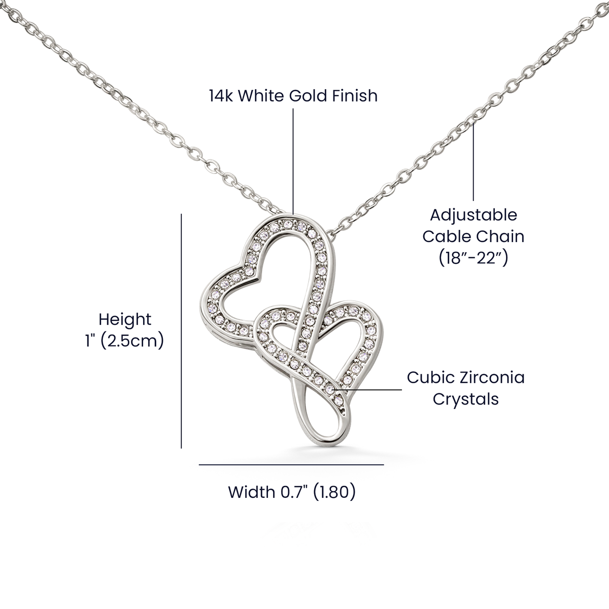 Daughter Heart-to-Heart Necklace – Christmas Gift with Message Card