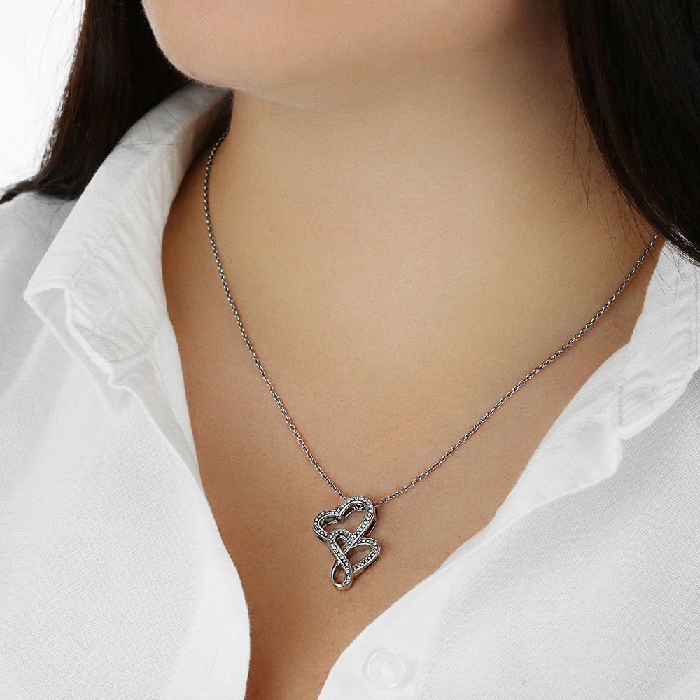Daughter Heart-to-Heart Necklace – Christmas Gift with Message Card