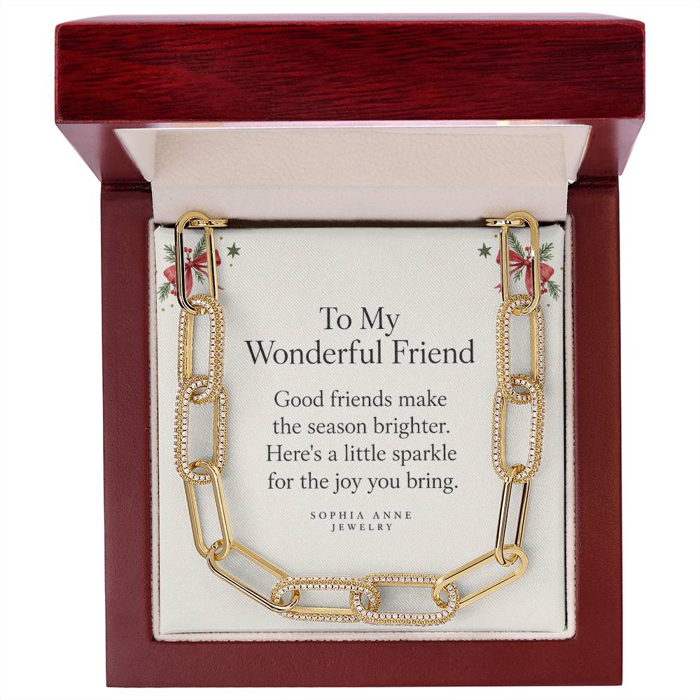 Festive friendship jewelry message card