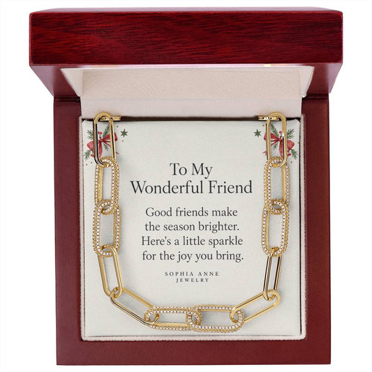 Festive friendship jewelry message card