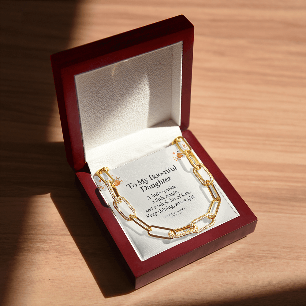 CZ Paperclip Chain Necklace – Forever Linked -daughter | Sophia Anne Jewelry