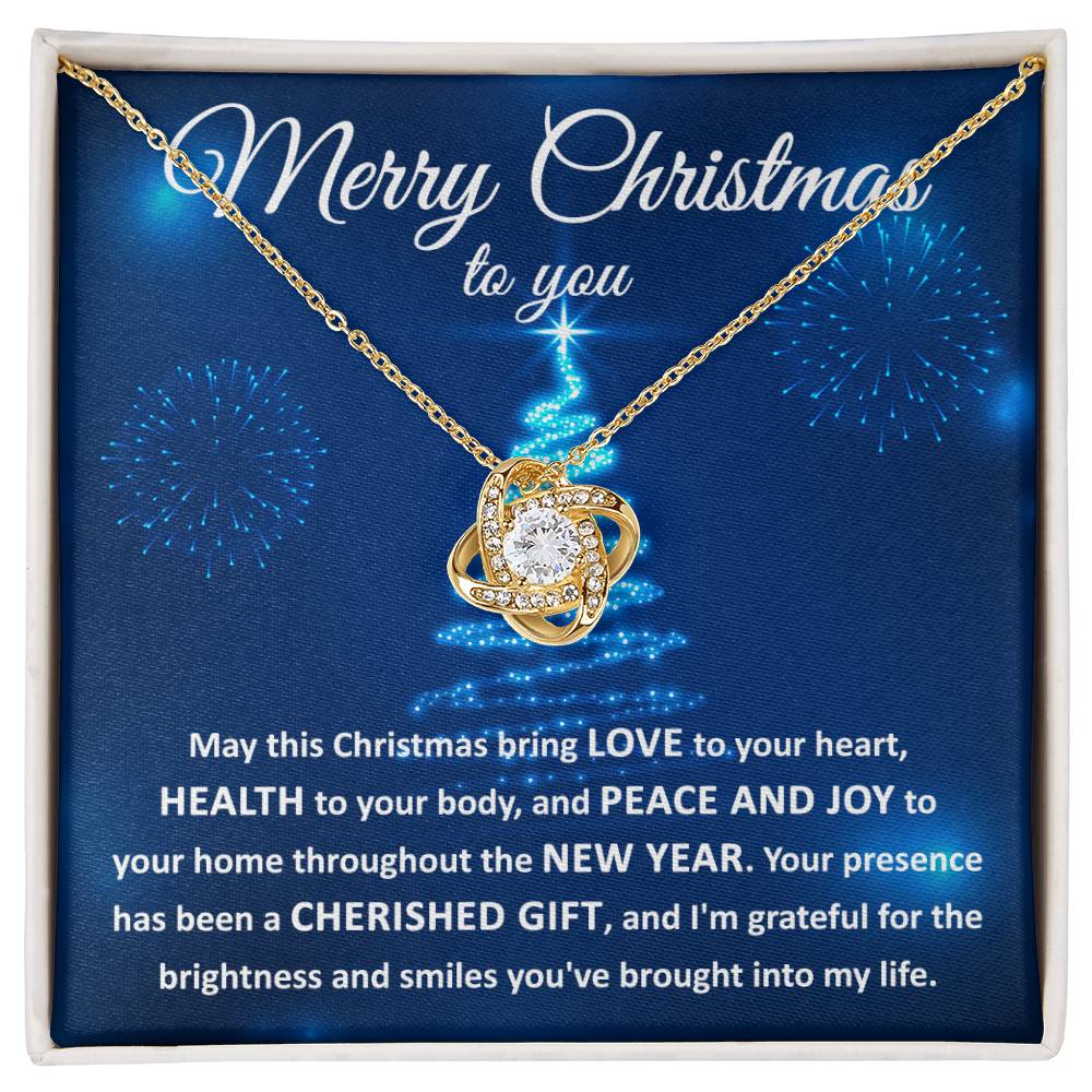 Merry Christmas-Your Heart Love knot necklace