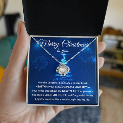 Merry Christmas-Your Heart Love knot necklace