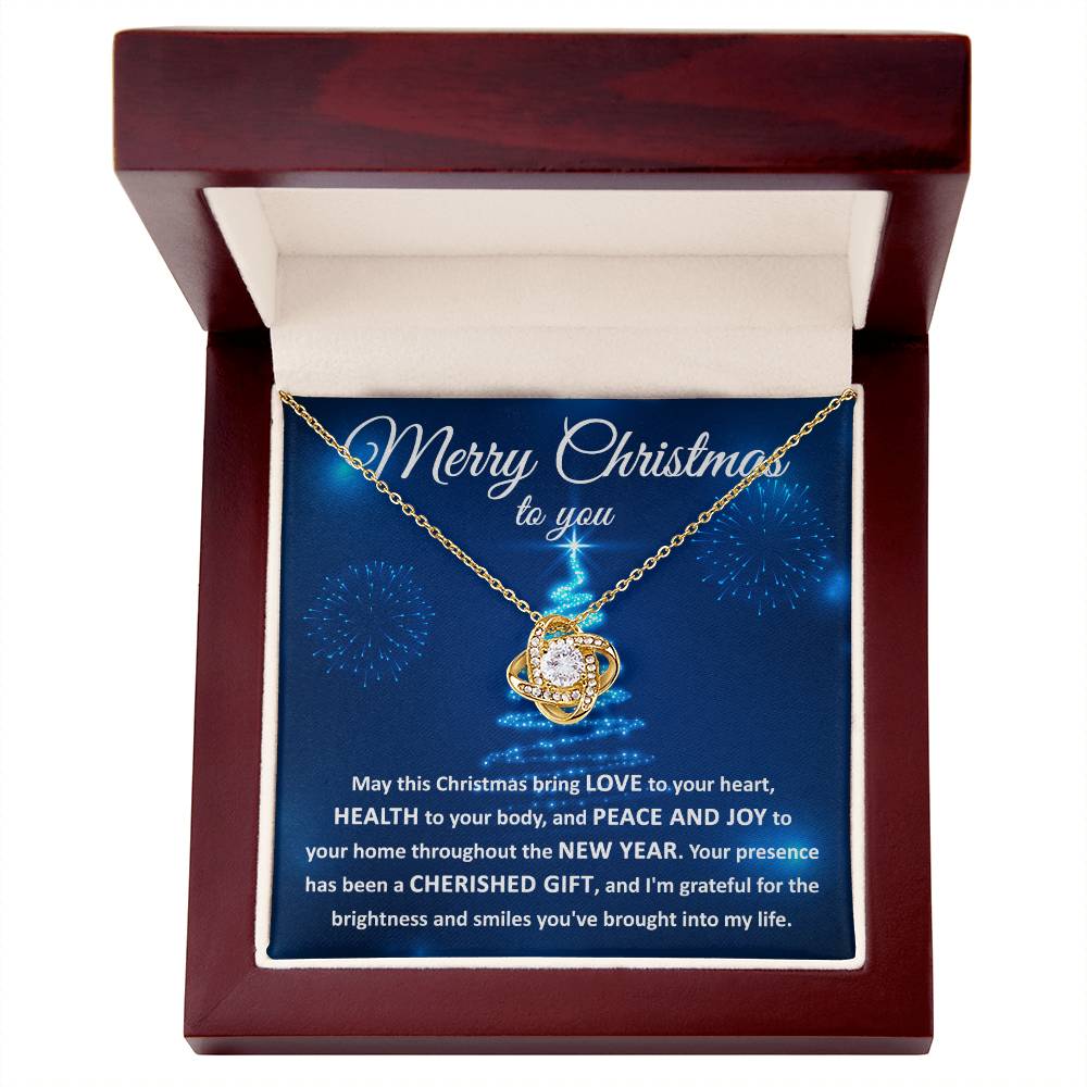 Merry Christmas-Your Heart Love knot necklace