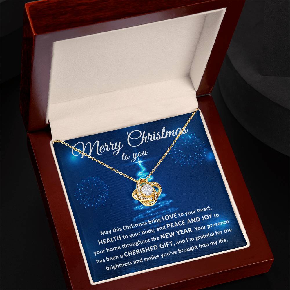 Merry Christmas-Your Heart Love knot necklace