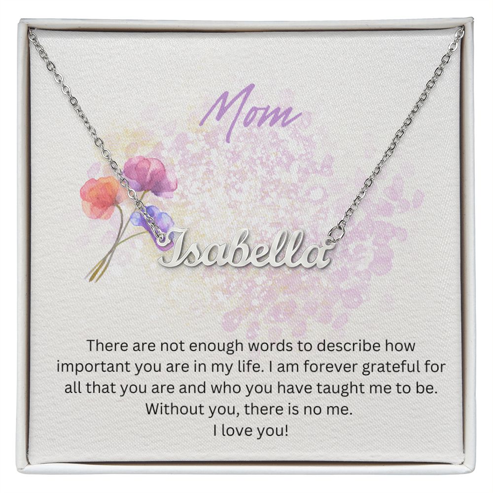 Purple Watercolor Minimalist Mother's Day Card (Square) (1000 × 1000 px) custom name necklace