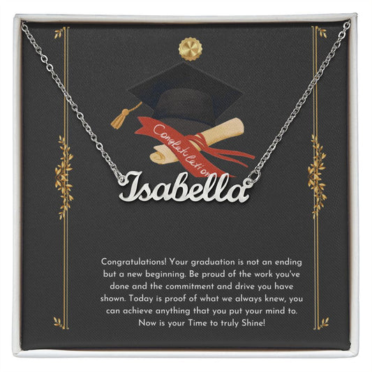 Black & gold modern Happy graduation Congratulations Card (1000 × 1000 px) custom name necklace