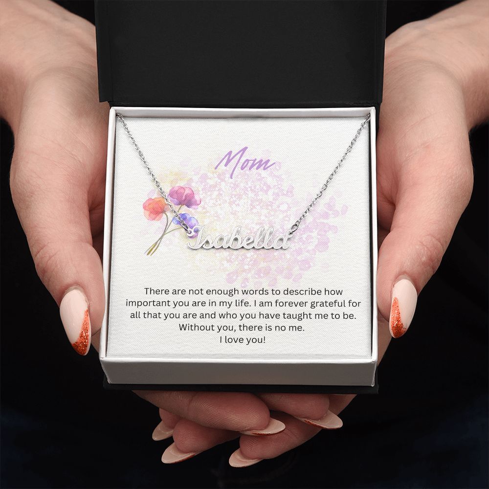 Purple Watercolor Minimalist Mother's Day Card (Square) (1000 × 1000 px) custom name necklace