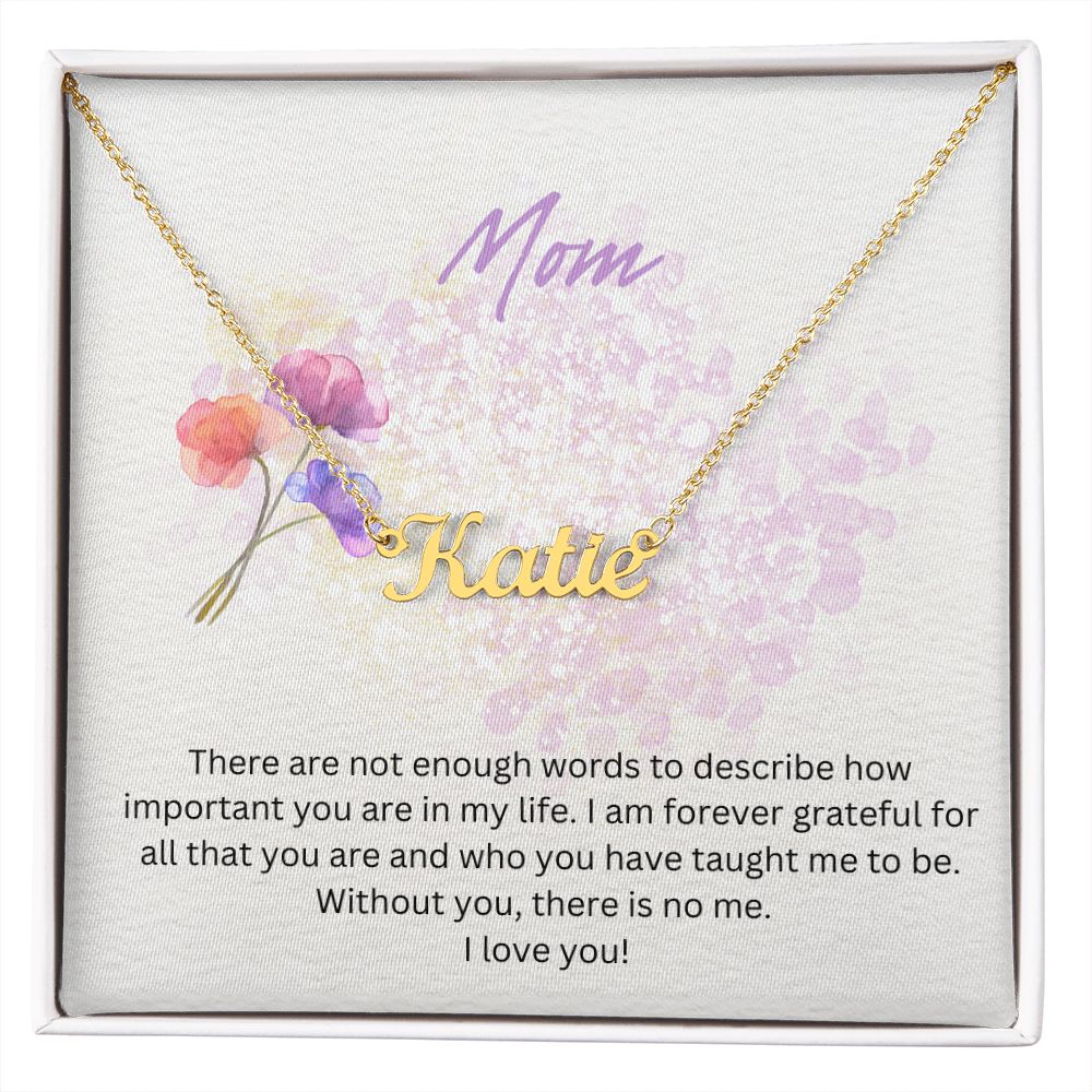 Purple Watercolor Minimalist Mother's Day Card (Square) (1000 × 1000 px) custom name necklace