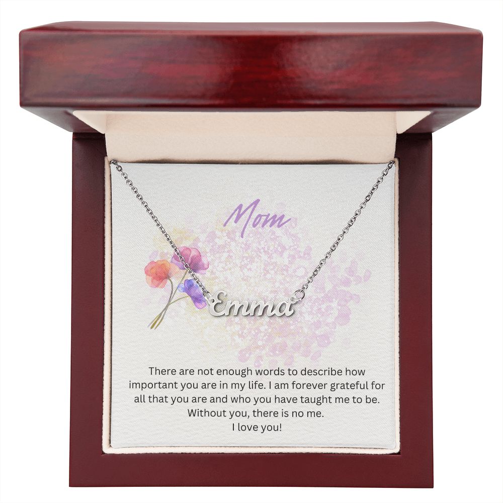 Purple Watercolor Minimalist Mother's Day Card (Square) (1000 × 1000 px) custom name necklace