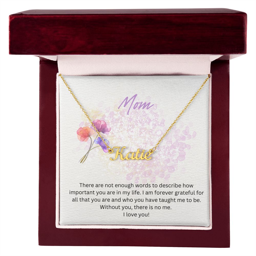 Purple Watercolor Minimalist Mother's Day Card (Square) (1000 × 1000 px) custom name necklace