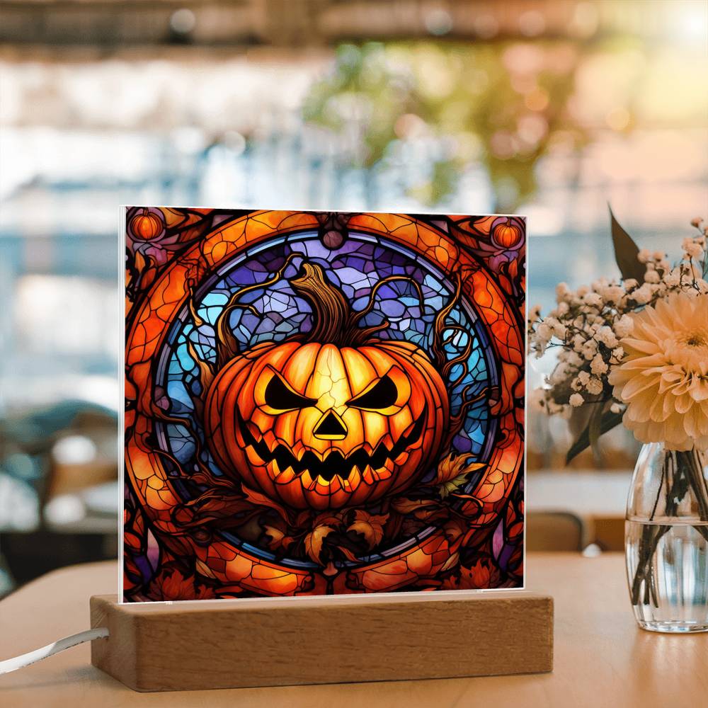 Halloween-Pumpkin Stained Glass-Acrylic