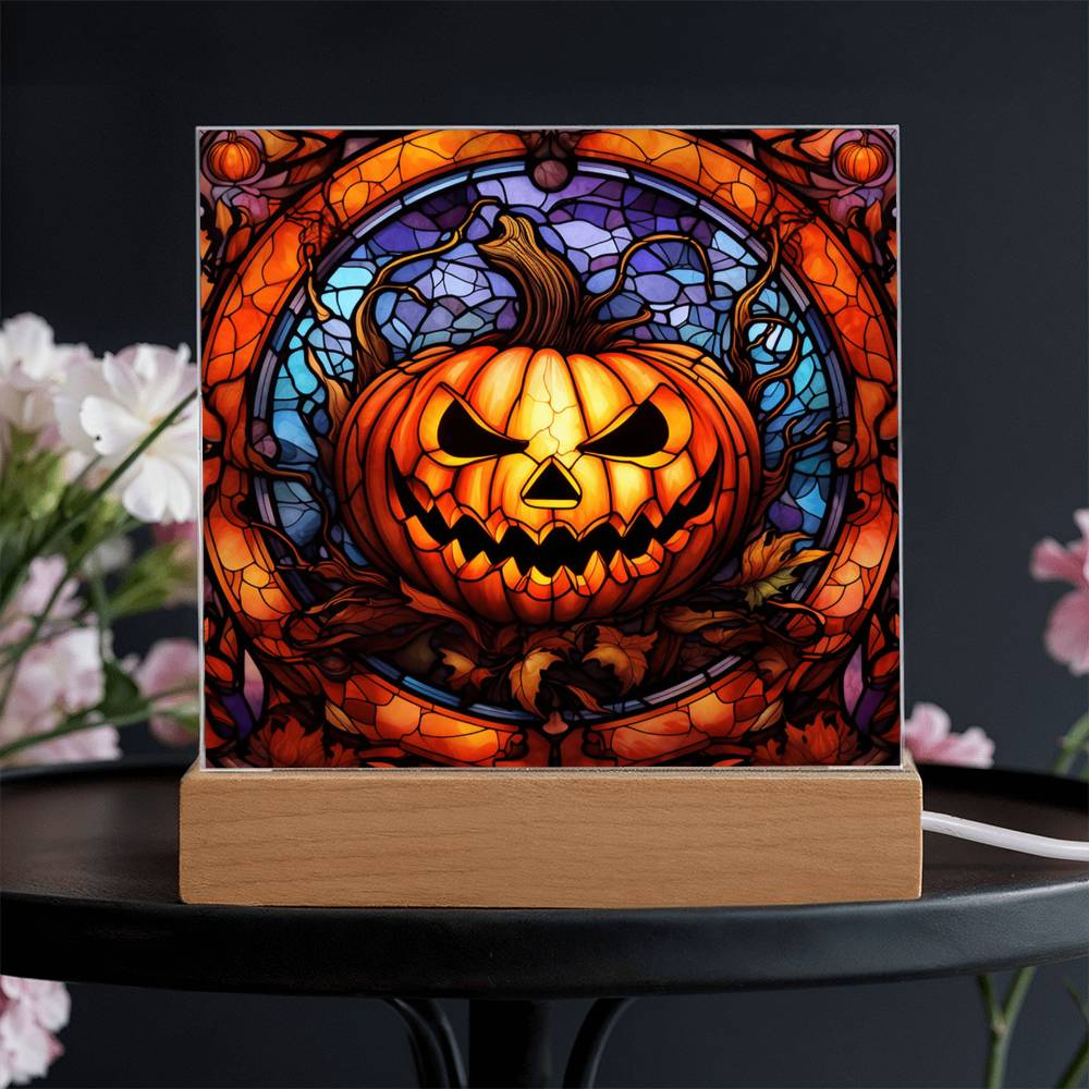 Halloween-Pumpkin Stained Glass-Acrylic