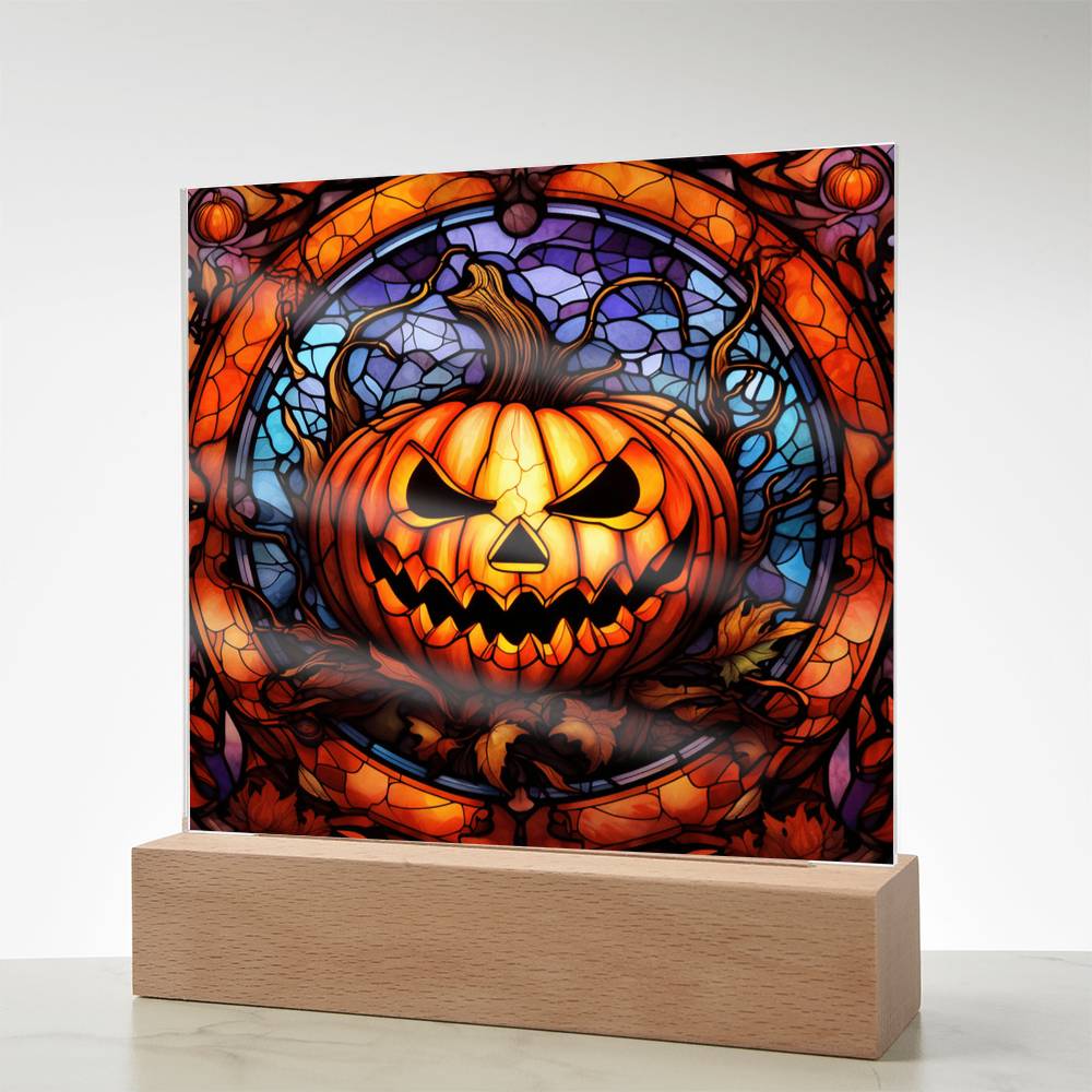 Halloween-Pumpkin Stained Glass-Acrylic