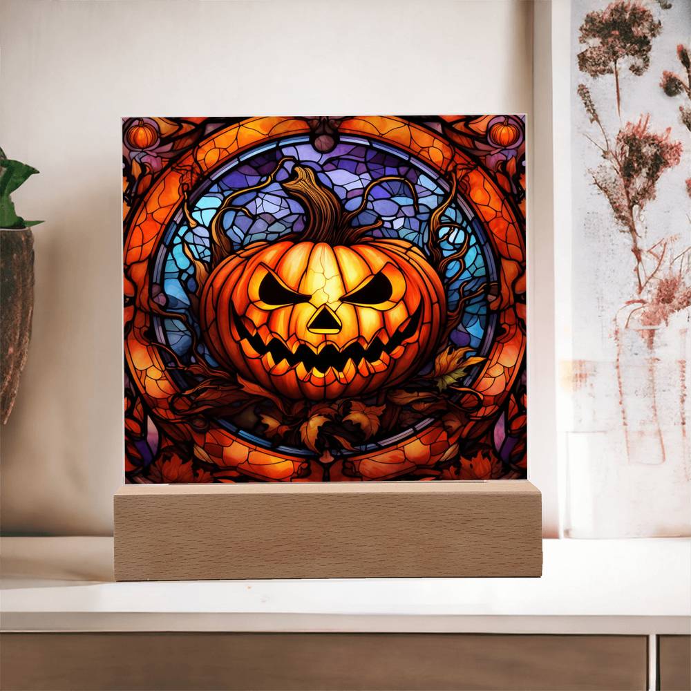 Halloween-Pumpkin Stained Glass-Acrylic