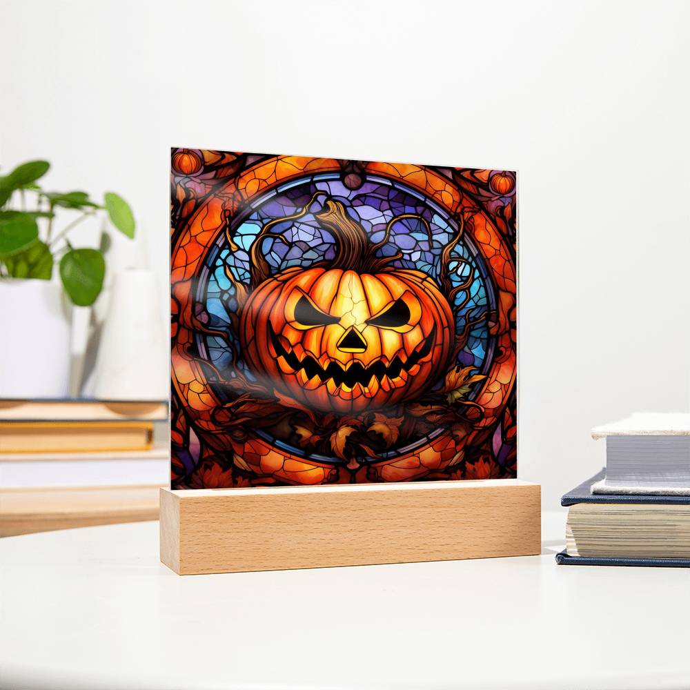 Halloween-Pumpkin Stained Glass-Acrylic