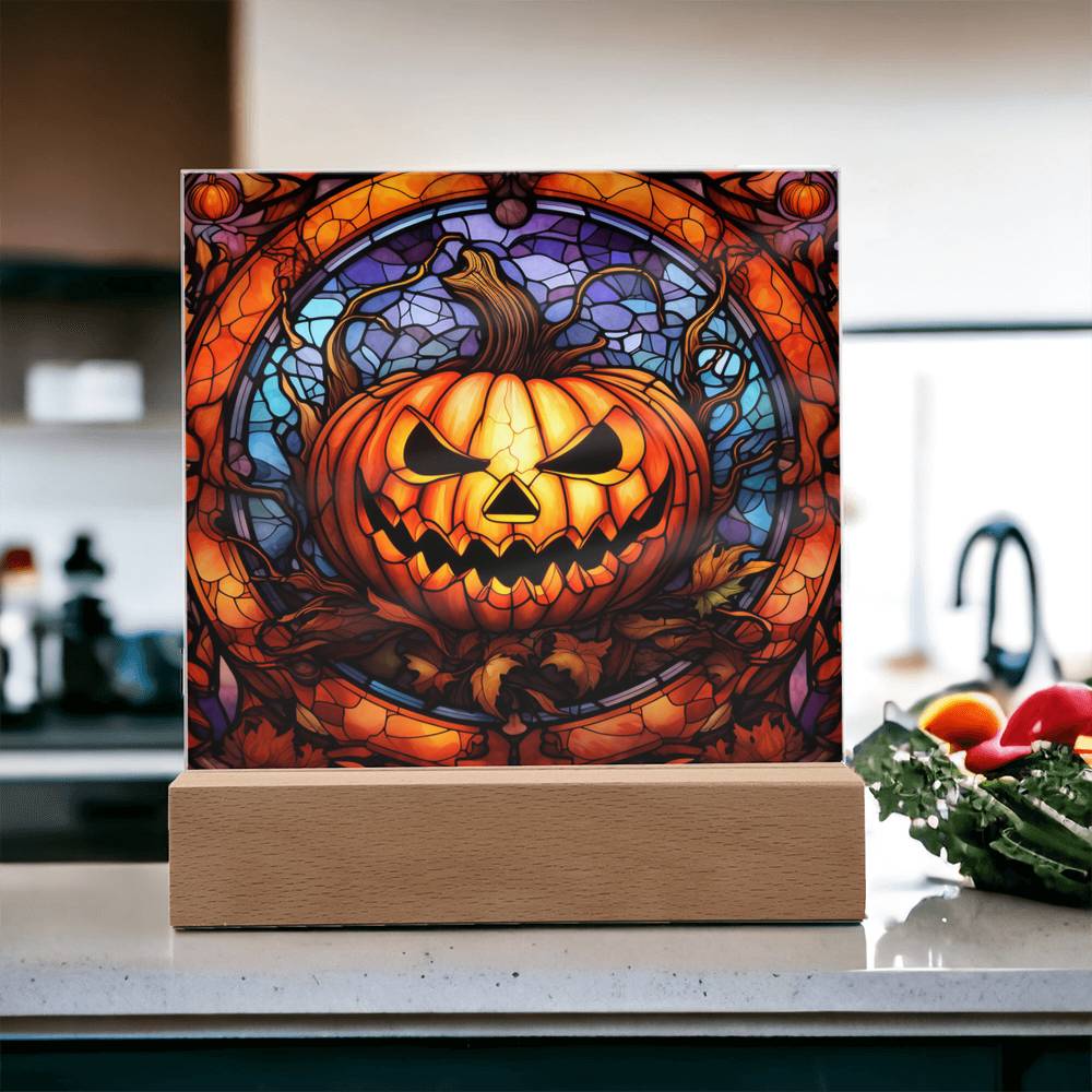Halloween-Pumpkin Stained Glass-Acrylic