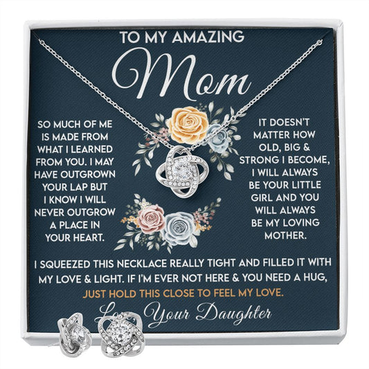 Amazing Mom - Learned From You copy Love Knot and Earring set|Mom