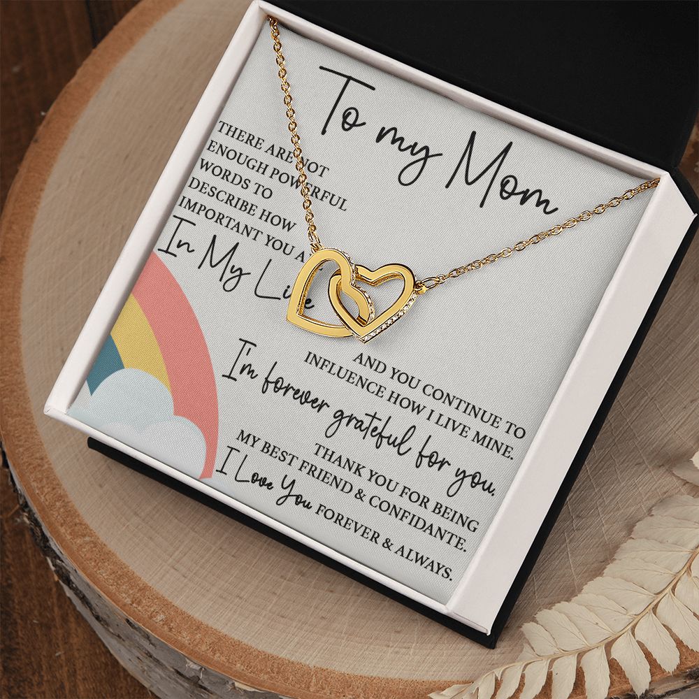 To My Mom - Forever Grateful For You interlocking hear necklace