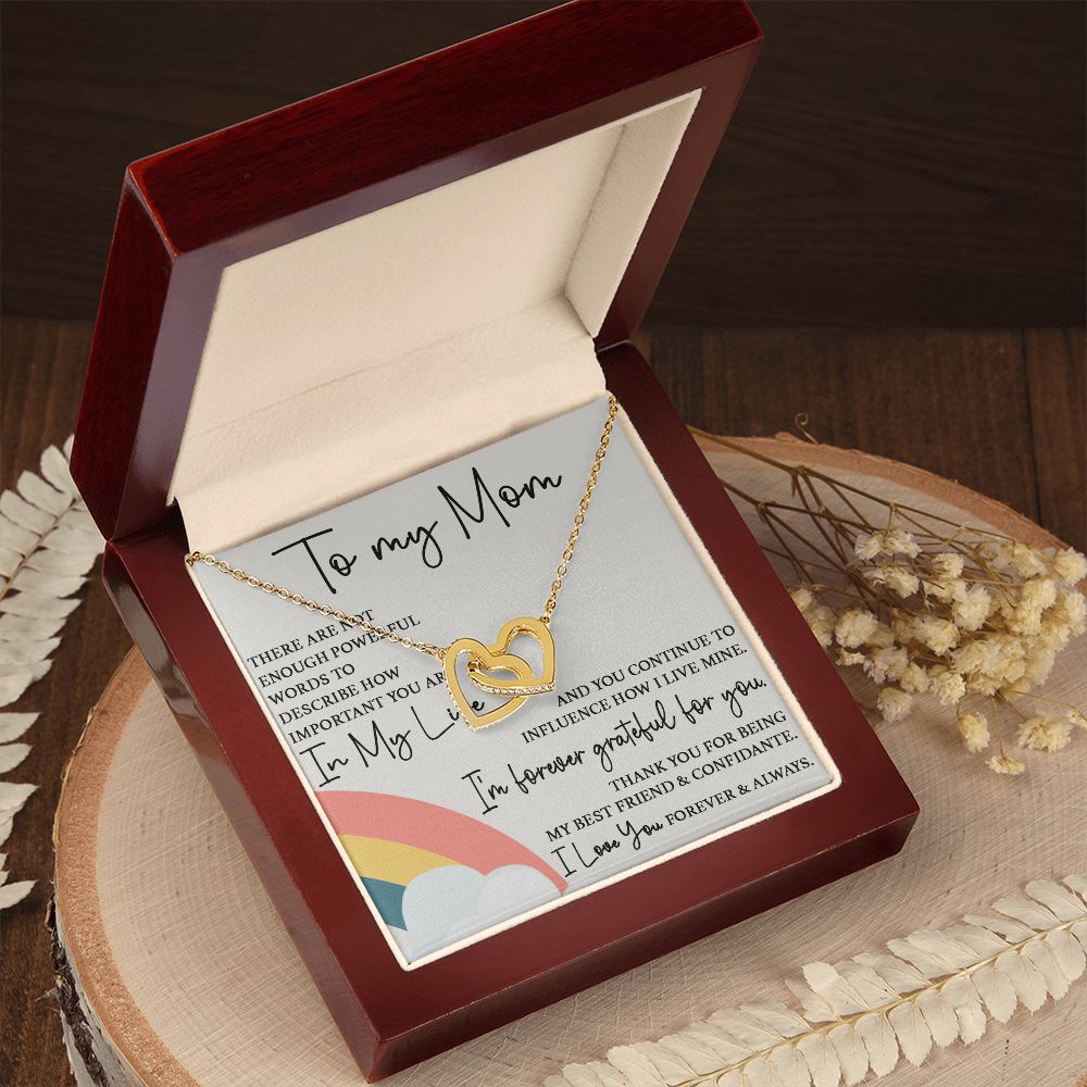 To My Mom - Forever Grateful For You interlocking hear necklace