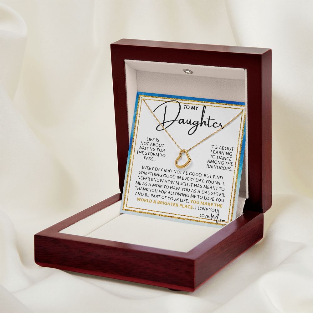 Dance In The Rain - To My Daughter Delicate Heart necklace